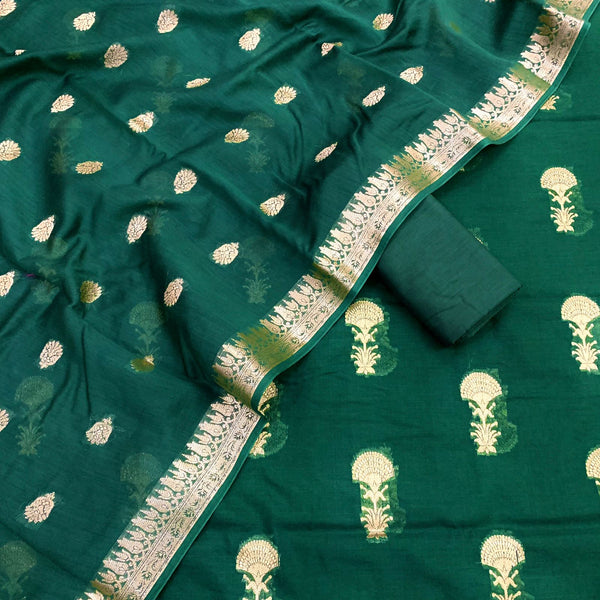 Pure Banarasi Chanderi Resham Mesriced suit with Dupatta.