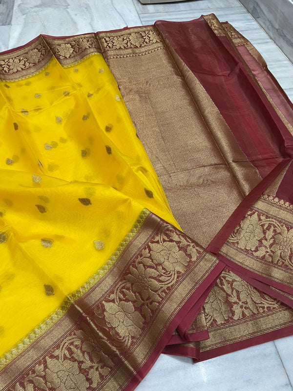 Banarasi Semi Kora Organza Silk Saree With Blouse