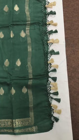 Pure Resham Chandari  Banarasi  Silk Unstitched Suit.